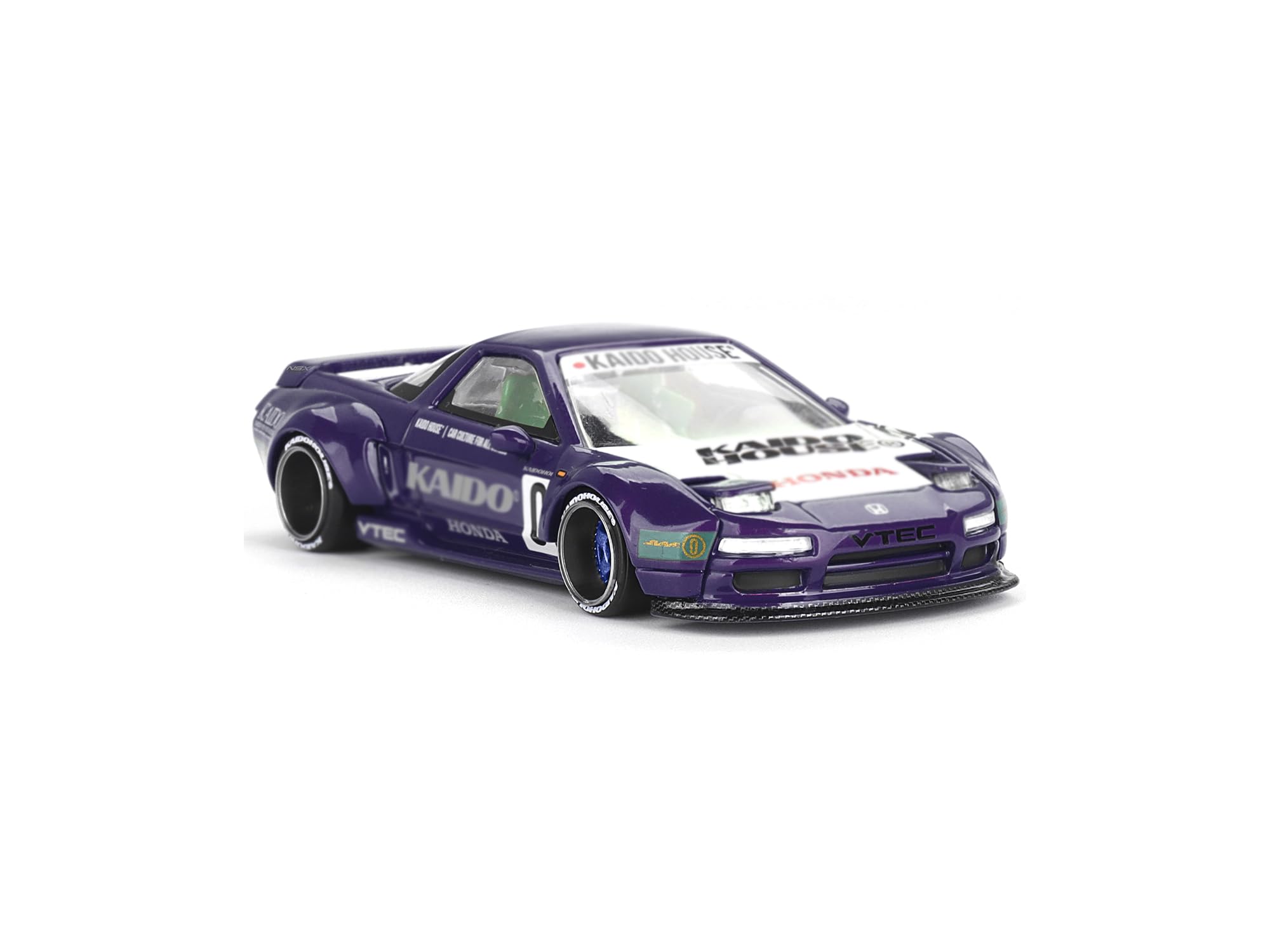 Kaido House LTDEDN NSX Crome ミニカーアゴーゴー MINI GT NSX Kaido Racing V2#0 Purple with White Hood and Graphics